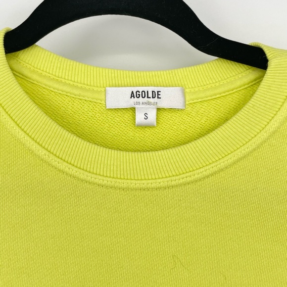 AGOLDE Womens Crew Neck Long Sleeve‎ Vibrant Yellow Normcore Sweatshirt Small - Picture 6 of 10